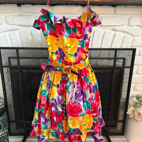 Vintage Oscar De La Renta Studio Floral Dress NWT - Picture 3 of 11